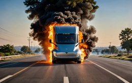 Tesla Semi alev alev yandı, zor söndürdüler; Elon Musk suskun