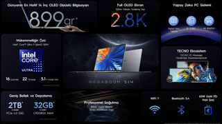 TECNO’dan rekor kıran inovasyon: Megabook S14 sadece 899 gram ağırlığında