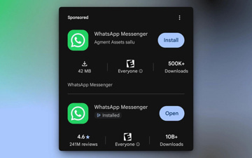 Sahte WhatsApp uygulaması Google Play'de 500 bin indirmeyi aştı