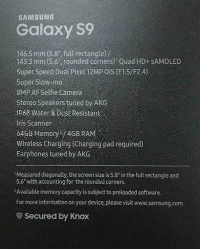 Galaxy S9'un tüm özellikleri sızdı! - Resim : 1