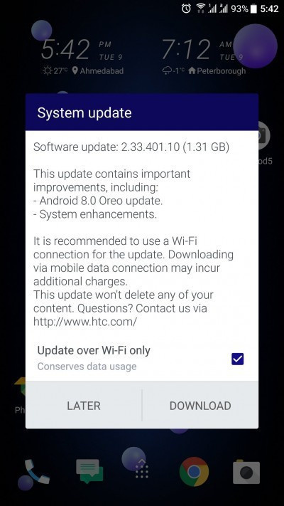 HTC U11 için Oreo güncellemesi yayınlandı! - Resim : 1