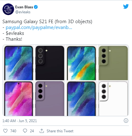 Samsung Galaxy S21 FE tasarım ve renk seçenekleri ortaya çıktı! - Resim : 1