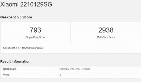 Xiaomi 13 Lite geekbench