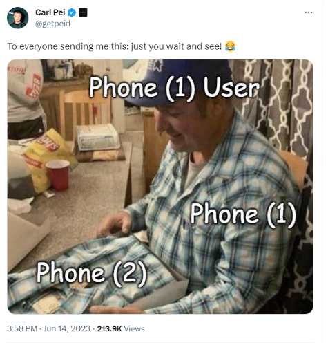 Carl Pei’nin Nothing Phone (2) çıkışı hem güldürdü hem heyecanlandırdı - Resim : 1