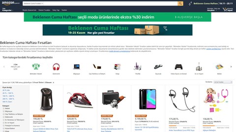 Amazon.com.tr Beklenen Cuma indirimi başladı