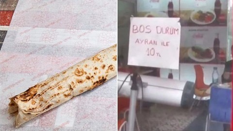 Boş baklavadan sonra şimdi de boş dürüm dönemi başladı! Sadece 10 TL