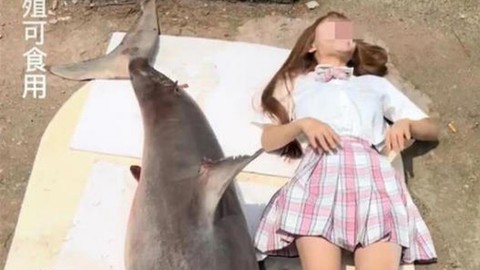 Köpek balığını yiyen kız sosyal medyada gündem oldu!