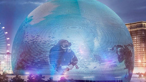 Sphere, dev LED video kubbesini Las Vegas'ta test ediyor