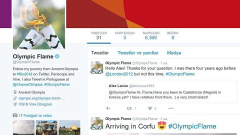 Twitter'da resmi olimpiyat meşalesi hesabı açıldı