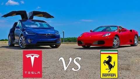 İnanılmaz yarış: Tesla Model X, Ferrari F430'a karşı (Video)