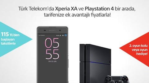 Ayda 115 TL'ye Sony Xperia XA ve PlayStation 4!
