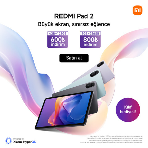 Xiaomi, Redmi Pad 2 Serisi ile Eğlenceyi Yeni Bir Boyuta Taşıyor: Daha Canlı, Daha Gerçek - Resim : 1