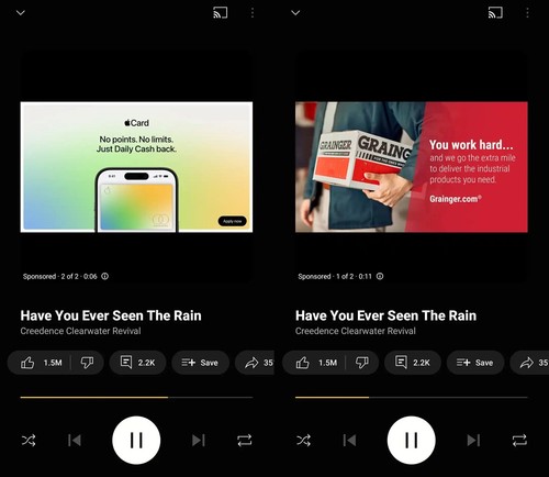 YouTube Music'te yeni dönem: "Şimdi Çalıyor" ekranına görsel reklamlar geldi - Resim : 1