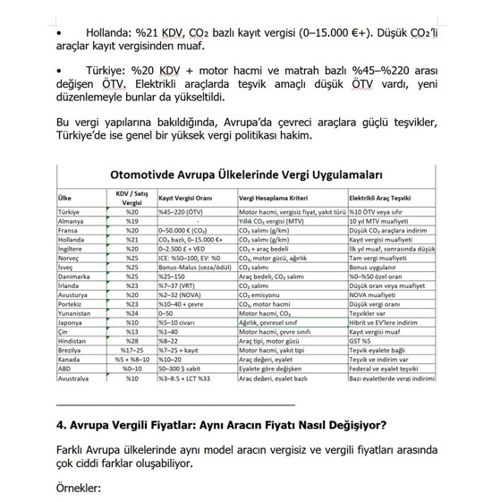 Yeni ÖTV Düzenlemesi Sonrası Otomotiv Sektöründe Detaylı Fiyat Analizleri/Görüş - Resim : 4