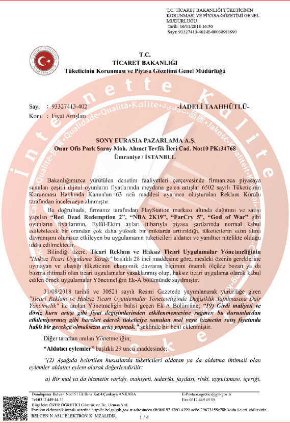 Ticaret Bakanlığı PlayStation için soruşturma başlattı - Resim : 1