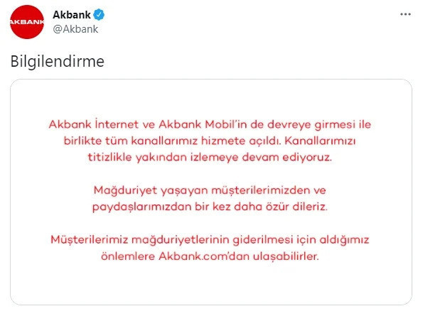 Akbank sonunda sorunu çözdü ve hizmet vermeye başladı - Resim : 2