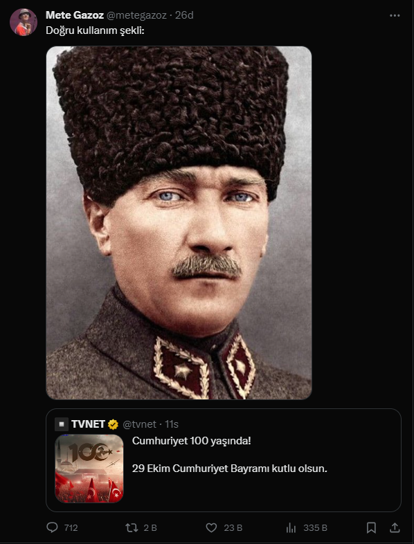 Mete Gazoz Atatürk’süz Cumhuriyet paylaşımı yapanlara ayar verdi! - Resim : 1