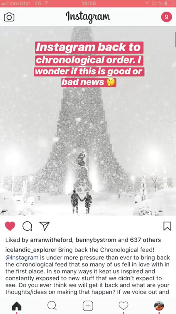 Instagram zaman akışı değişiyor - Resim : 1