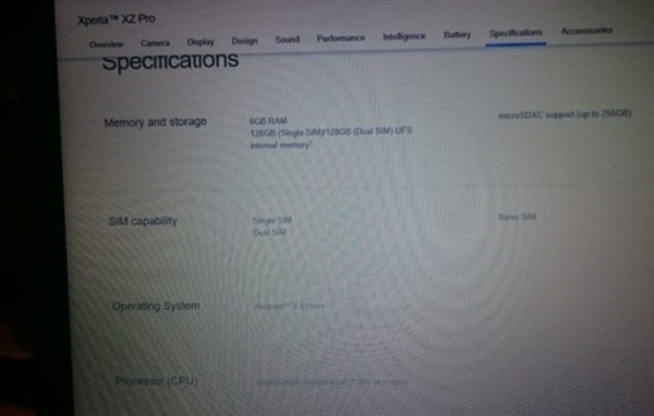 Sony Xperia XZ Pro özellikleri sızdırıldı - Resim : 1