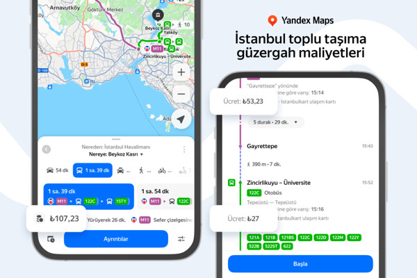 Yandex Türkiye, İstanbul toplu taşıma ücretlerini gerçek zamanlı gösteriyor - Resim : 1