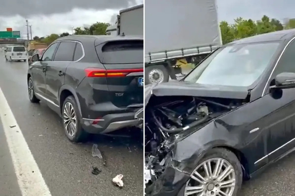 TOGG ve Mercedes kazaya karıştı, Mercedes pert oldu (TOGG'un kazadan haberi bile yok) - Resim : 1