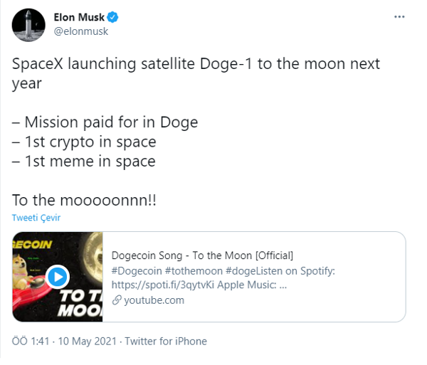 Elon Musk sözünü tutuyor! Dogecoin gerçekten aya gidiyor! - Resim : 1