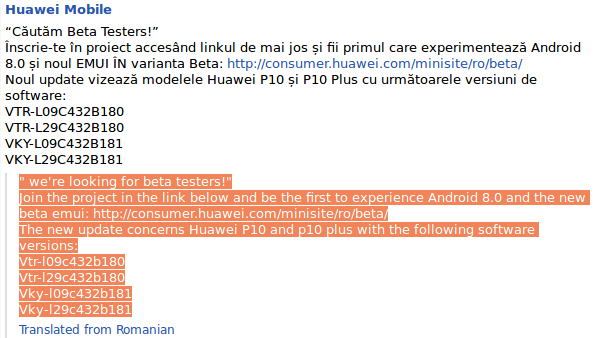 Huawei P10 ve P10 Plus için Android Oreo müjdesi - Resim : 1