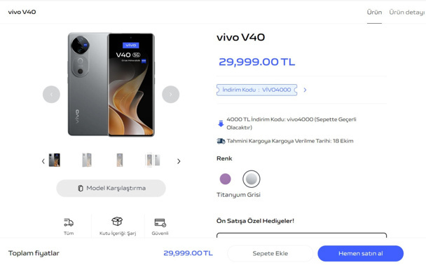 Dikkat Çekici Tasarımlarıyla vivo V40 Lite ve V40 Modelleri Satışta - Resim : 1