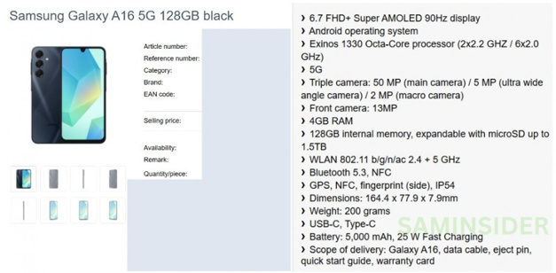 Galaxy A16 4G ve 5G Özellikleri Açığa Çıktı - Resim : 1