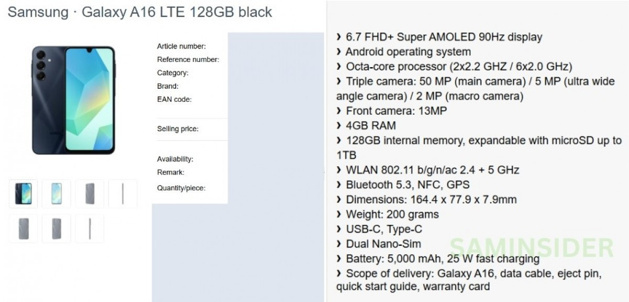 Galaxy A16 4G ve 5G Özellikleri Açığa Çıktı - Resim : 2