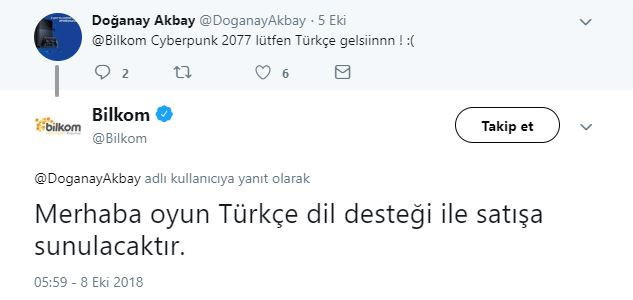 Cyberpunk 2077 Türkçe dil desteği ile geliyor! - Resim : 1