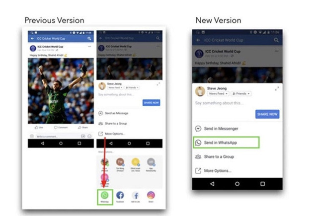 WhatsApp ile gönder butonu Facebook'a geliyor - Resim : 1