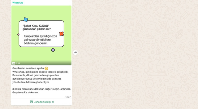 WhatsApp’a yeni özellik geldi, gruptan sessizce ayrılmak isteyenler mutlu - Resim : 1
