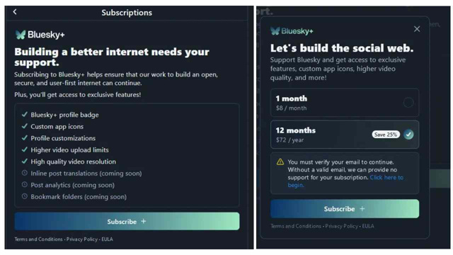 Bluesky yeni ücretli abonelik sistemini duyuruyor - Resim : 1