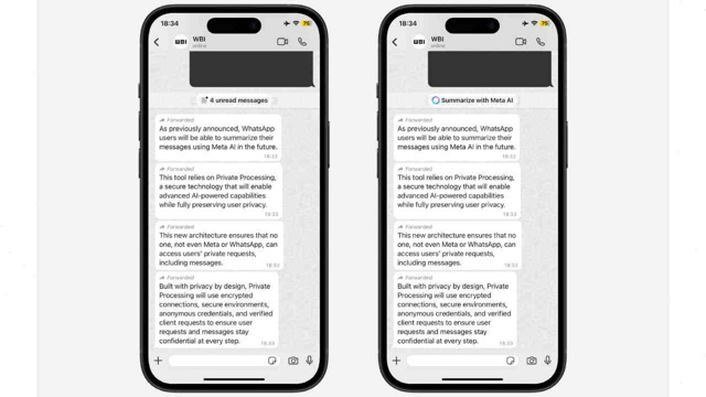 WhatsApp uzun mesajlardan bunalanlara müjdeyi verdi: Sohbetleri yapay zekâ özetleyecek - Resim : 1 WhatsApp uzun mesajlardan bunalanlara müjdeyi verdi: Sohbetleri yapay zekâ özetleyecek - Resim : 1