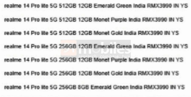 realme, 14 Serisine Pro Lite Modeli Ekleyecek - Resim : 1