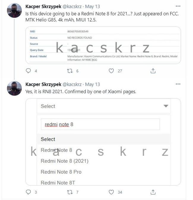 Redmi note 8 2021 sızıntıları