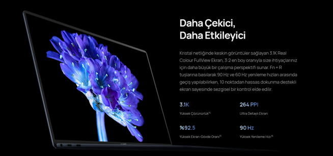 huawei matebook x pro 2022 ekran