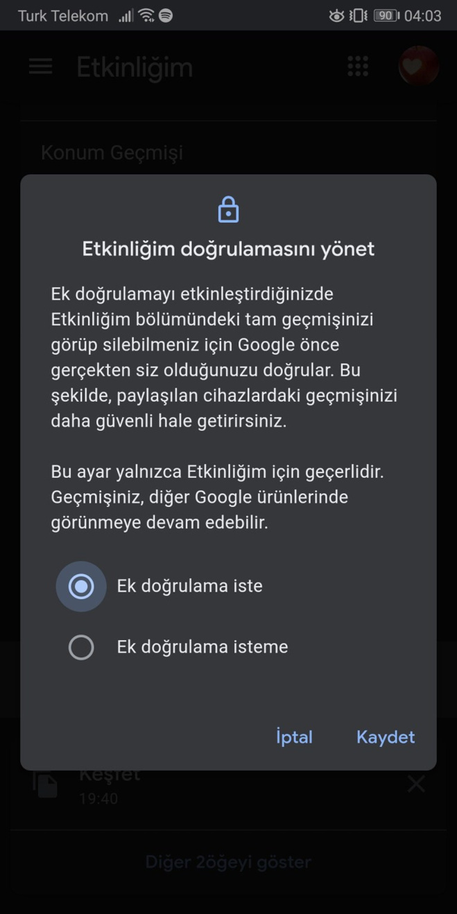 Google'dan hesap geçmişi için güvenlik adımı! - Resim : 1