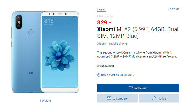Xiaomi Mi A2'nin fiyatı sızdırıldı! - Resim : 1