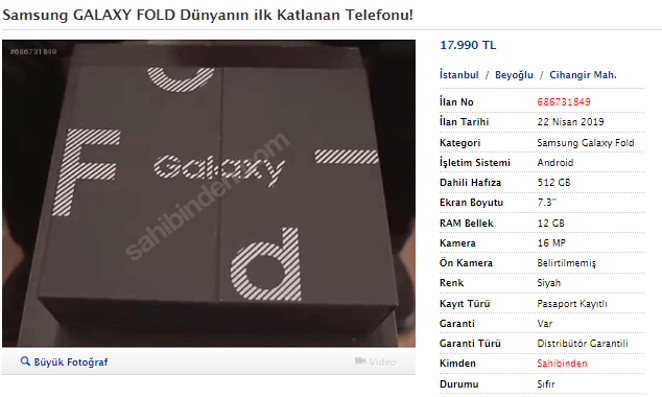 Türkiye'de araba fiyatına Samsung Galaxy Fold satılıyor! - Resim : 1