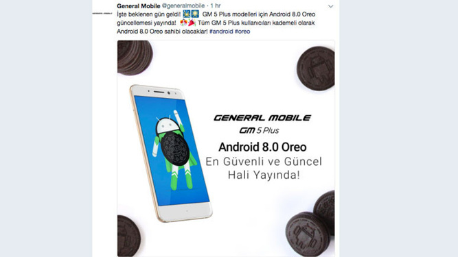 General Mobile 5 Plus için Oreo güncellemesi geldi! - Resim : 1