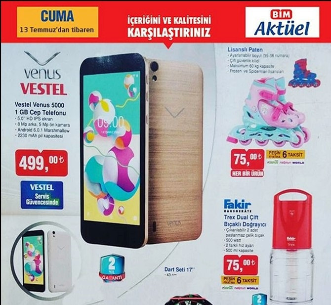 BİM'de Vestel Venus 5000 fırsatı! - Resim : 1