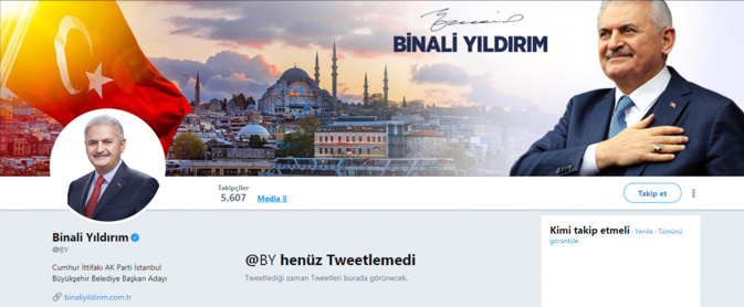 Binali Yıldırım'a iki harfli Twitter hesabı! - Resim : 1