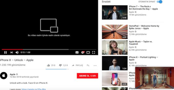 YouTube masaüstünde PiP özelliğini test ediyor - Resim : 2