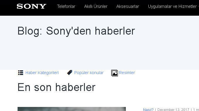 Sony Mobile’ın Türkçe Blog’u yayına girdi - Resim : 1