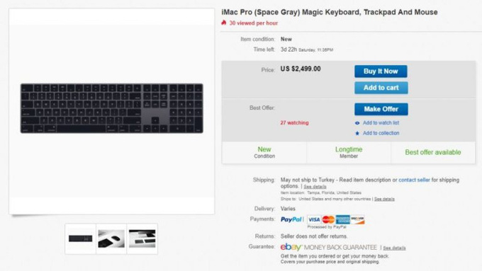 iMac Pro aksesuarları, karaborsada 9.500 TL'ye satılıyor! - Resim : 1