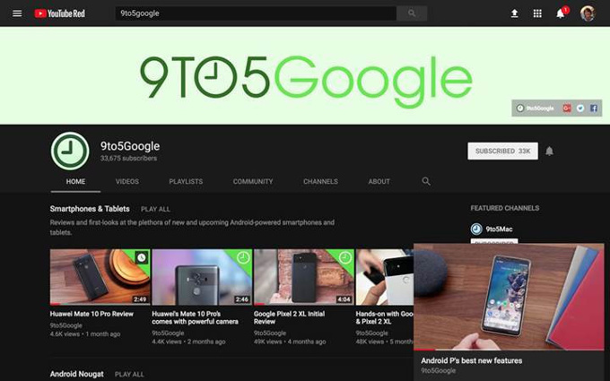 YouTube masaüstünde PiP özelliğini test ediyor - Resim : 1