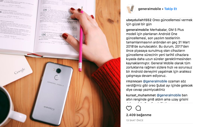 General Mobile GM 5 Plus için Android Oreo ertelendi! - Resim : 1