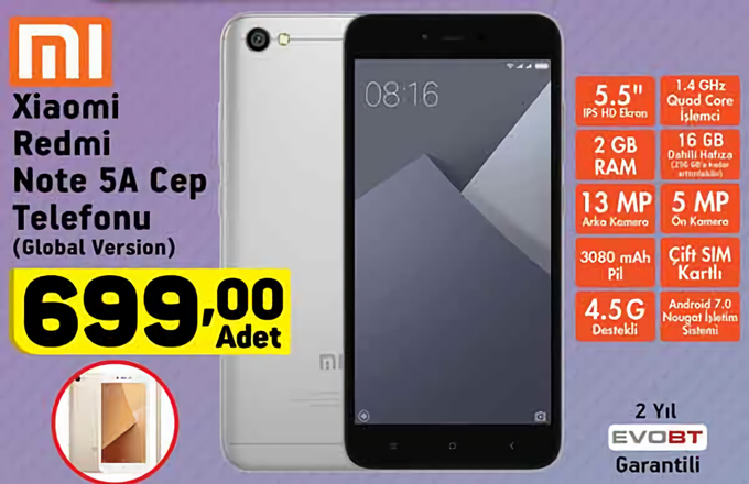 A101, Xiaomi Redmi Note 5A satacak! - Resim : 1